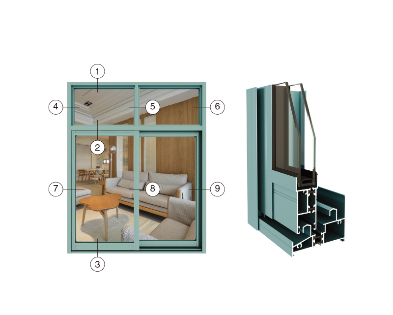 DQ802断桥隔热推拉窗系列