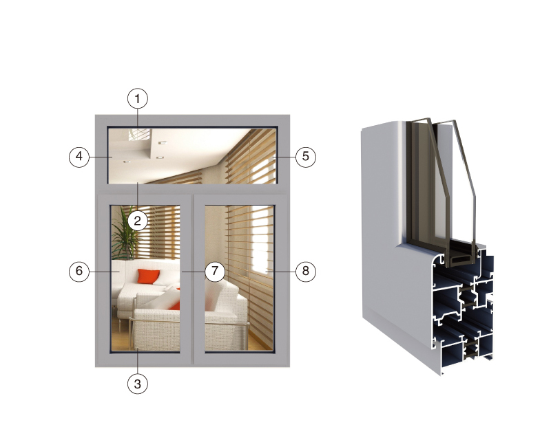 55D断桥隔热平开窗系列